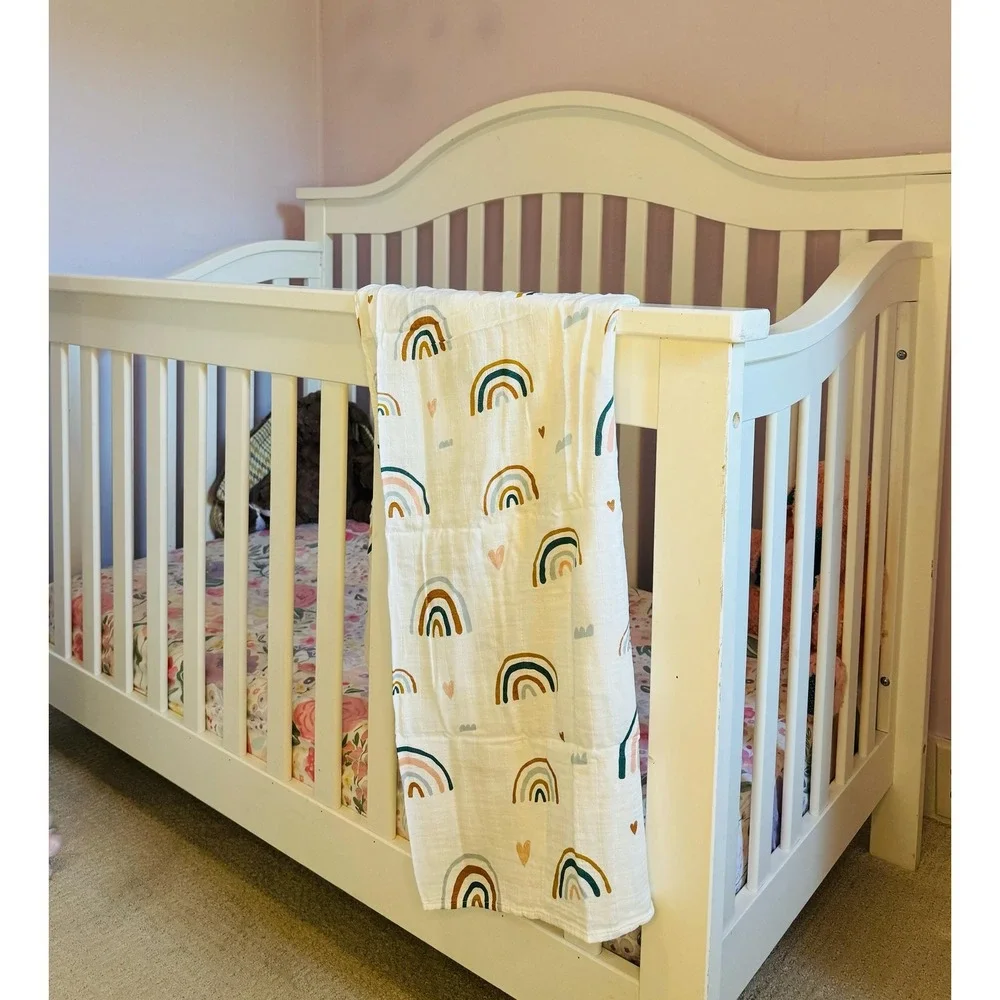 RESTOCKED!! Rainbow Baby Swaddle Blanket: Soft Bamboo Fabric, Photoshoot Prop